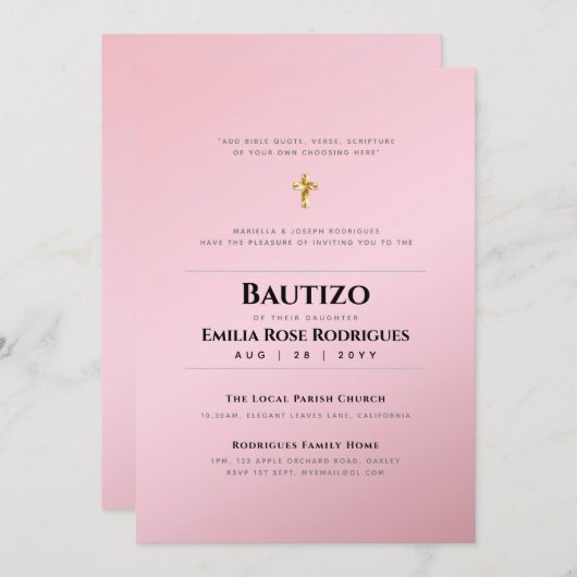 Moderne DOOP BAUTIZO Bautismo DOOPSEL Christening  Kaart (Voorkant / Achterkant)