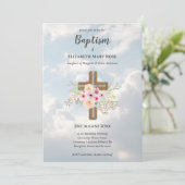 Moderne DOOP Christening Bautizo UITNODIGING FLORA (Staand voorkant)