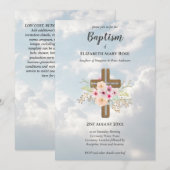 Moderne DOOP Christening Bautizo UITNODIGING FLORA (Voorkant / Achterkant)