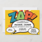Moderne Doop Christening Fun Strips ZAP  Kaart (Voorkant)