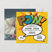 Moderne doop doop doopsel leuke stripboek foto kaart (Voorkant / Achterkant)