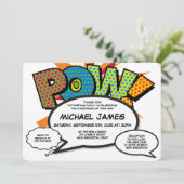 Moderne doop doop doopsel leuke stripboek kaart (Staand voorkant)