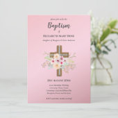 Moderne DOOP Doopfeest Bautizo UITNODIGING BLOEMEN (Staand voorkant)