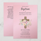 Moderne DOOP Doopfeest Bautizo UITNODIGING BLOEMEN (Voorkant / Achterkant)