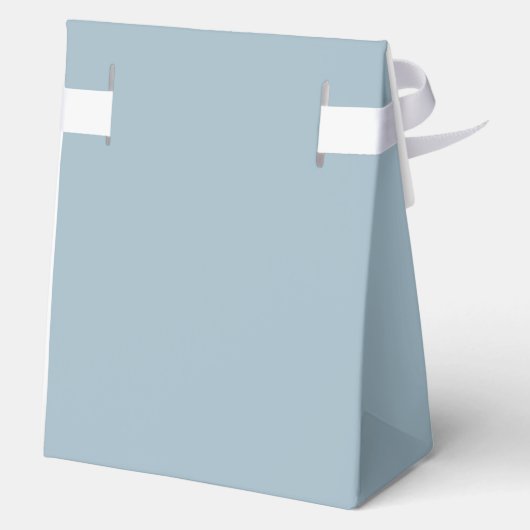 Moderne doop doopsel Witte Kruis Dusty Blauw Bedankdoosjes (Achterkant)