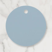 Moderne doop doopsel Witte Kruis Dusty Blauw Bedankjes Labels (Achterkant)