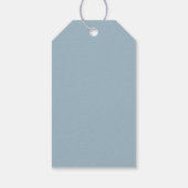 Moderne doop doopsel Witte Kruis Dusty Blauw Cadeaulabel (Achterkant)