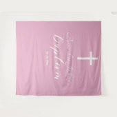 Moderne Doop Stof Roze Welkom Achtergrond Wandkleed (Voorkant (horizontaal))