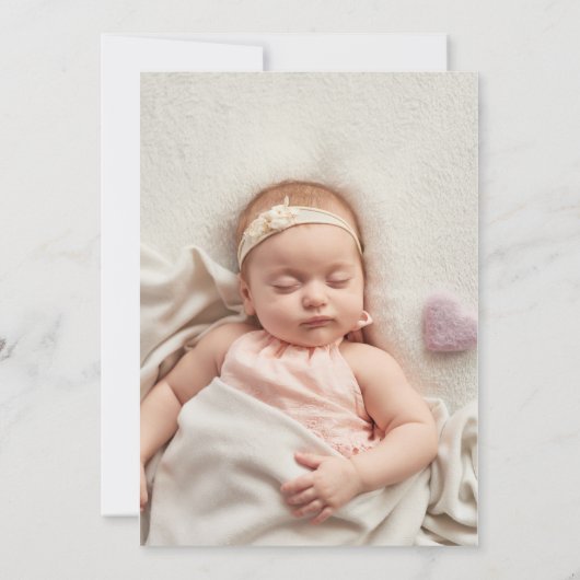 Moderne Doop Zilveren Handtekening Foto Kaart (Achterkant)