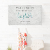 Moderne doopbanner marmerblauw spandoek (Insitu)