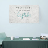 Moderne doopbanner marmerblauw spandoek (Beurs)
