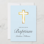 Moderne doopceremonie Faux Gold Foil Cross Kaart (Voorkant)