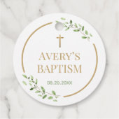 Moderne doopkrans Gouden kruis  Bedankjes Labels (Achterkant)