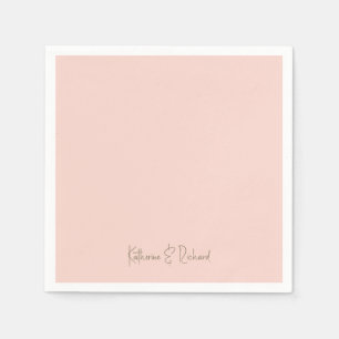 Moderne doopvont Blush & Gouden Script Naam Cockta Servet