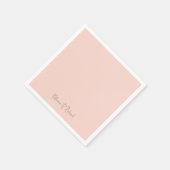 Moderne doopvont Blush & Gouden Script Naam Cockta Servet (Hoek)