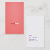 Moderne doopvont in twee kleuren met (Lichte Koraa Visitekaartje (Voorkant / Achterkant)