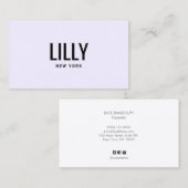 Moderne doopvont Lavender Visitekaartje (Voorkant / Achterkant)