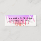 Moderne Doopvont met kleurengeborsteld monogram Mini Visitekaartje (Achterkant)