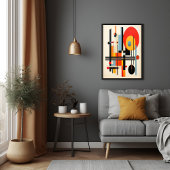 Moderne, door Bauhaus geïnspireerde geometrische A Poster