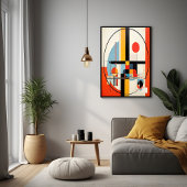 Moderne, door Bauhaus geïnspireerde geometrische A Poster