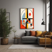 Moderne, door Bauhaus geïnspireerde geometrische A Poster