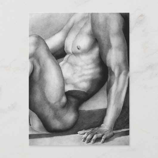 Moderne, door de hand getrokken Kunst Male Bodybui Briefkaart (Voorkant)