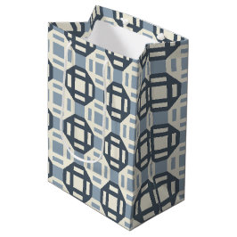 Moderne door quilts geïnspireerde geometrische pat medium cadeauzakje