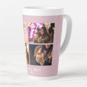Moderne doorschijnende Blush Roze 4 Foto Collage F Latte Mok (Rechterhoek)