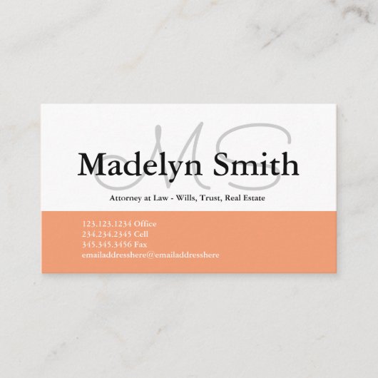 Moderne doorsnede Initialen - Visitekaartje (Voorkant)