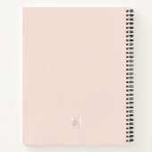 Moderne, doorzichtige Blush Pink Floral Monogramme Notitieboek (Achterkant)
