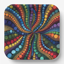 Moderne Dot Art Collectie Papieren Bordje