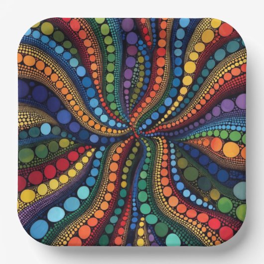 Moderne Dot Art Collectie Papieren Bordje (Voorkant)