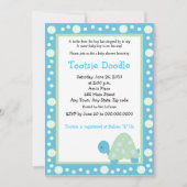 Moderne dot Turtle 5x7 Aqua/Groen Baby shower Kaart (Voorkant)