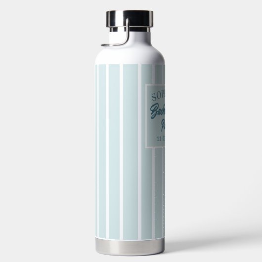 Moderne Douane Bachelorette partij Naam Datum Blau Waterfles (Rechts)