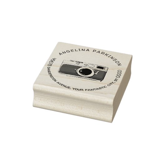 Moderne douanenaam Logo Camera Terugkeeradres Rubberstempel (Stempel)