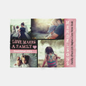 Moderne douanetekst en gepersonaliseerde fotocolla fleece deken (Voorkant (Horizontaal))