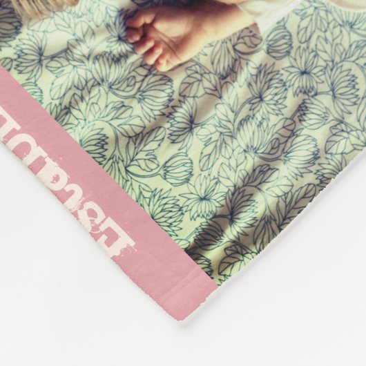 Moderne douanetekst en gepersonaliseerde fotocolla fleece deken (Hoek)