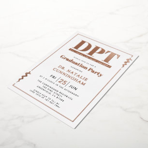 Moderne DPT Doctor of Physical Therapy Afstudeerfe Folie Uitnodiging
