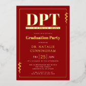 Moderne DPT Doctor of Physical Therapy Afstuderen Folie Uitnodiging (Voorkant)
