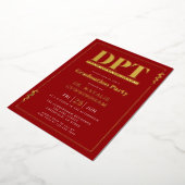 Moderne DPT Doctor of Physical Therapy Afstuderen Folie Uitnodiging (Gedraaid)