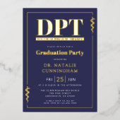 Moderne DPT Doctor of Physical Therapy Afstuderen Folie Uitnodiging (Voorkant)