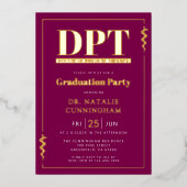 Moderne DPT Doctor of Physical Therapy Afstuderen Folie Uitnodiging (Voorkant)