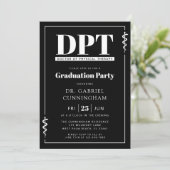 Moderne DPT Doctor of Physical Therapy Afstuderen Kaart (Staand voorkant)