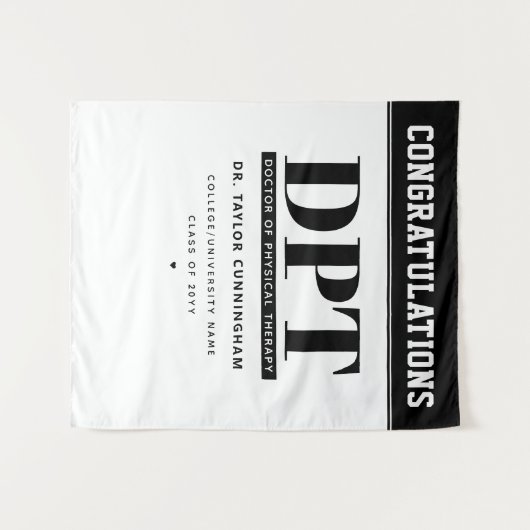 Moderne DPT Doctor of Physical Therapy Afstuderen Wandkleed (Voorkant (horizontaal))