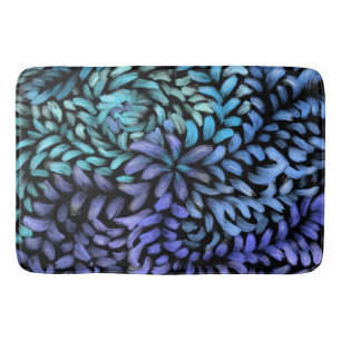 Moderne draai, blauwgroen en blauw canvas badmat