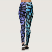 Moderne draai, blauwgroen en blauw canvas leggings (Achterkant)