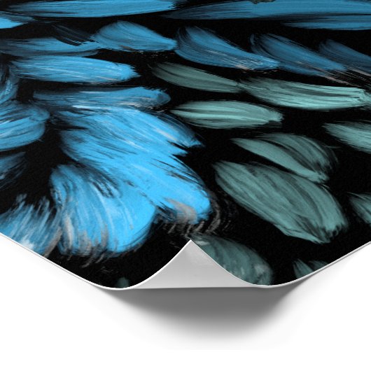 Moderne draai, blauwgroen en blauw canvas poster (Hoek)