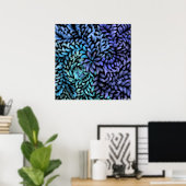 Moderne draai, blauwgroen en blauw canvas poster (Thuiskantoor)