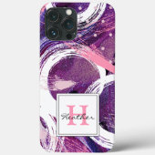 Moderne Draai Paarse Nevel Abstract Monogram Case-Mate iPhone Case (Achterkant)