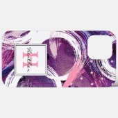 Moderne Draai Paarse Nevel Abstract Monogram Case-Mate iPhone Case (Achterkant (horizontaal))
